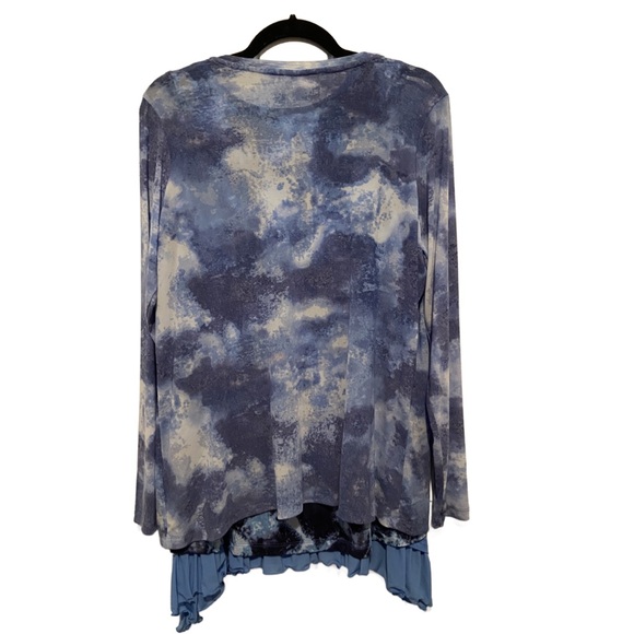 LOGO by Lori Goldstein TIe Dye 3 Piece Set 2 Tanks & Cardigan Twilight Blue M - Picture 3 of 16